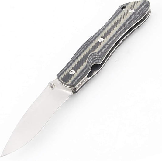 Sanrenmu 9051 Folding Knife 8Cr14Mov Blade G10 Handle None Lock with Clip Pocket Knife