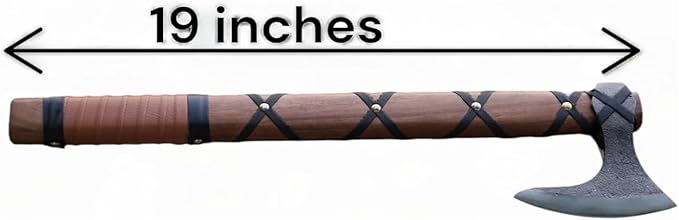 Viking Axe, Throwing Axes,Hatchets and Axes, Viking Battle Axe, Wood Working Tools, Viking Gifts for Men,Gifts for him, Tomahawk ax Head, Bearded Axe, Craft Weapons Brown Ragnor Leather