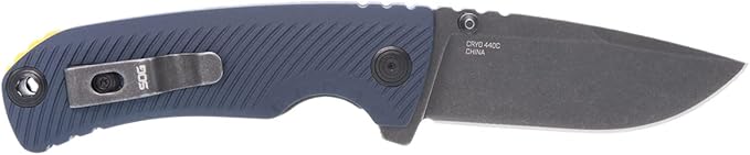 SOG Tellus ATK Outdoor Assisted Opening Frame Lock Folding Knives | Ambidextrous GRN Handle | CRYO 440C Stainless Steel Blade | Adjustable Belt Clip