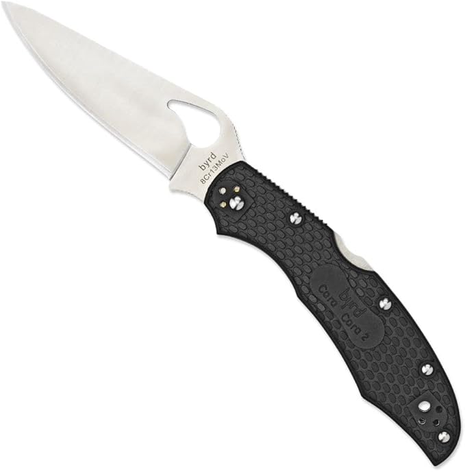 Spyderco Byrd Lightweight Knife with Stainless Steel Blade and High Performance FRN Handle