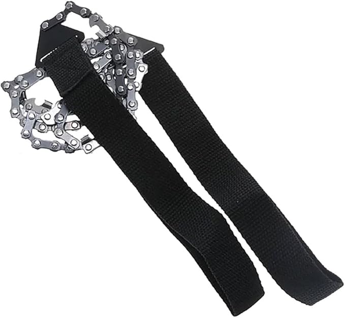 HME Pocket Folding Hand Chain 36 Inches Saw with Nylon Wrist Handle, Tree Cutting Emergency Survival Gear for Camping, Backpacking, Hiking, Hunting