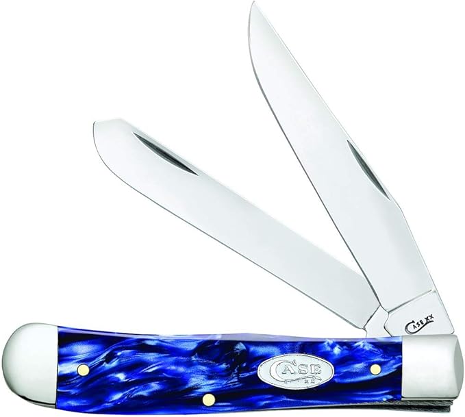 Case WR XX Pocket Knife Trapper Sparxx Blue Pearl Kirinite Item #23431 - (10254 SS) - Length Closed: 4 1/8 Inches