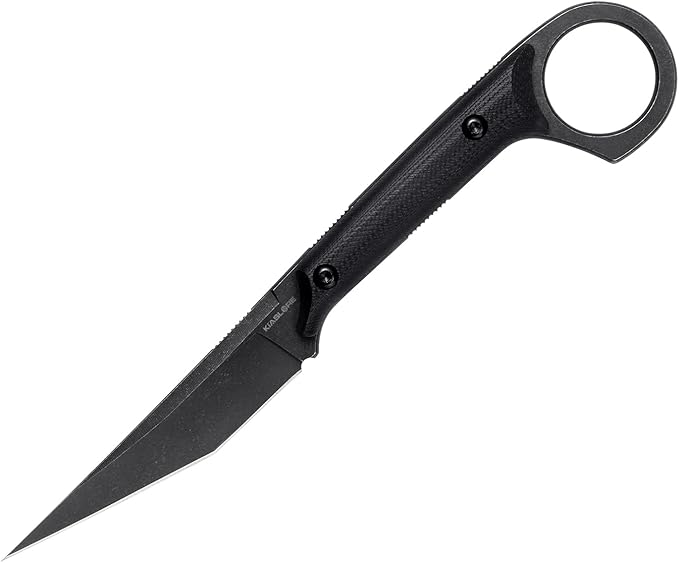 KS527 Fixed Blade Knife, D2 Blade G10 Handle for Men Women, with Kydex Sheath, Utility Knife for EDC Survival Hiking Camping Outdoor Everyday (Black)
