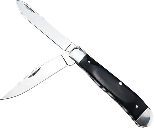 ALBATROSS Traditional Stainless steel Folding Pocket Knives with 2 Blades, FK060 (Black)
