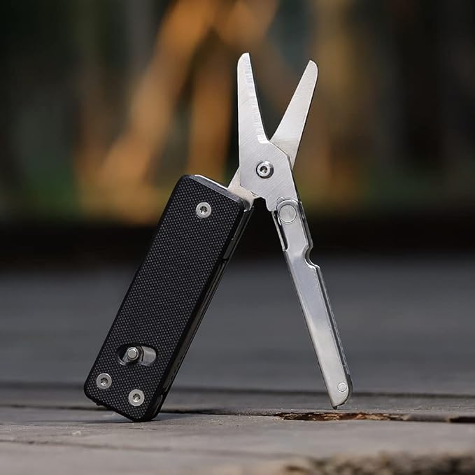 ROXON KS2 Elite D2 Blade 13 in 1 Mini Multi Tool function pocket knife with big scissor, G10 handle and Pocket clip, good for Camping/Backpacking/Emergencies/EDC Multitool (D2 Steel Blade)
