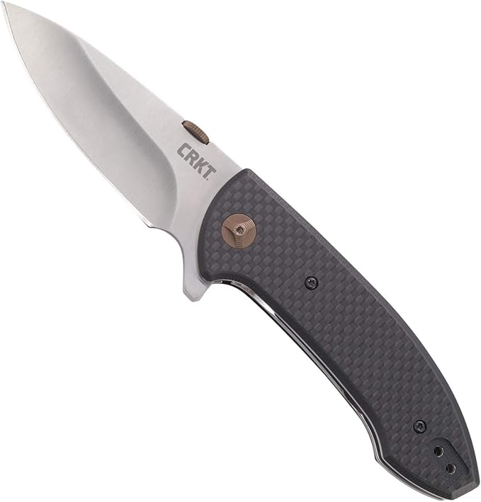 CRKT Avant EDC Folding Pocket Knife: Everyday Carry, Satin Blade with Thumb Disk, IKBS Ball Bearing Pivot, Liner Lock, Carbon Fiber Overlay Handle, Reversible Pocket Clip 4620