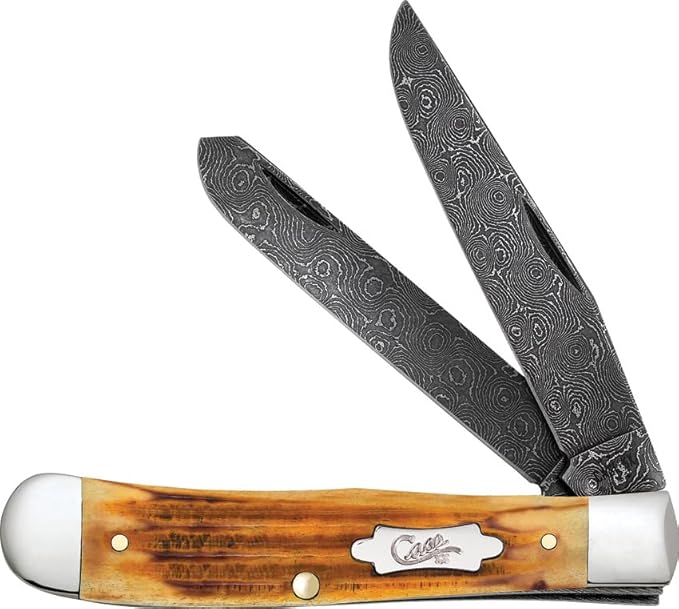 Case Cutlery CA52420: Trapper Damascus Burnt Golden