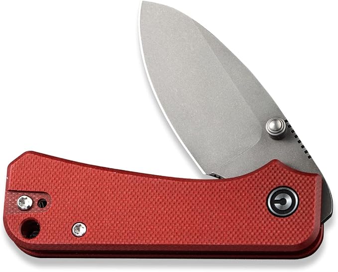 CIVIVI Baby Banter Pocket Folding Knife for EDC, 2.34" Blade Small Knife with Titanium Thumb Stud Opener C19068S-6 (Burgundy)