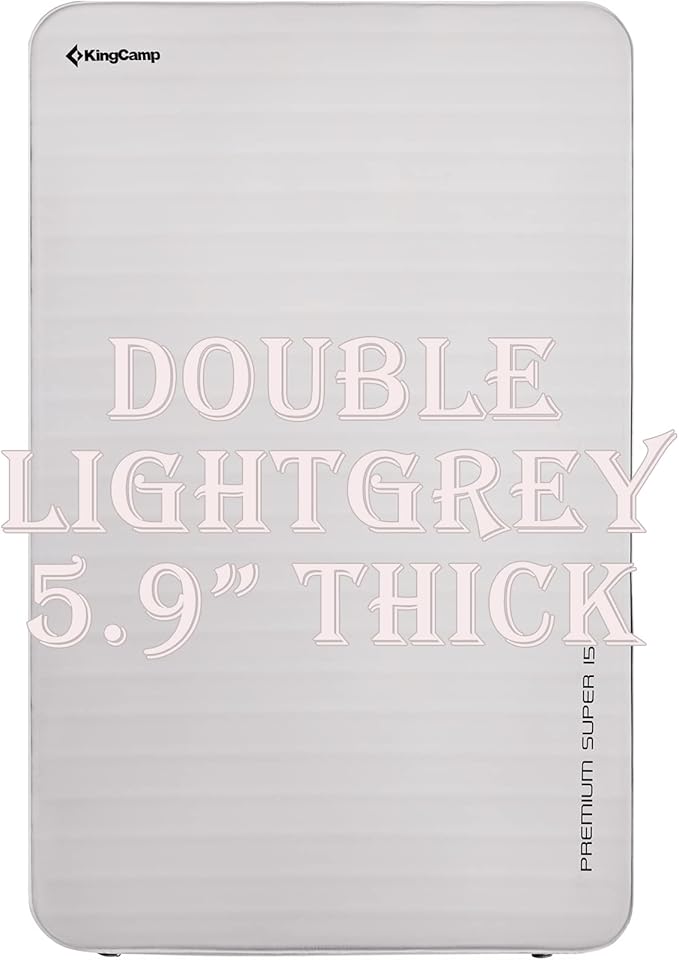 KingCamp Self Inflating Sleeping Pad for Camping Ultra Thick Double Single Foam Mattress High R Value Camping Air Pad Mat, Multi Colors & Sizes