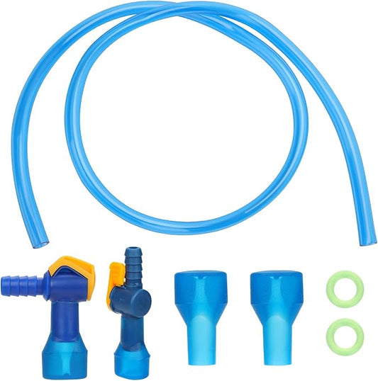 4pcs Bite Valve Replacement for Camelbak, Silicone Mouthpiece Nozzle Replacements with Straight & Angled Hose Connector O-Rings Water Pipe Tube for Hydration Bladder Cycling Camping Supplies
