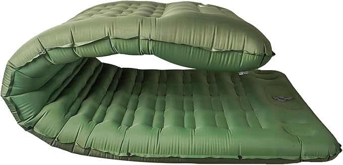 Sleeping Pad for Camping,5" Ultra-Thick Camping Mattress with Pillow Built-in Foot Pump, Self Inflating Camping pad for Backpacking, Car Camping, Hiking, Tent(Green)