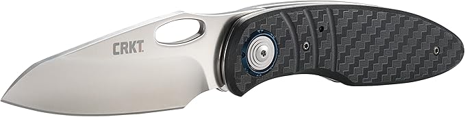 CRKT Trask Folding Pocket Knife: D2 Blade Steel, Deadbolt Lock, Everyday Carry, Plain Edge Sheepsfoot Blade with Satin Finish, Thumb Hole Open, Nylon Handle 5375