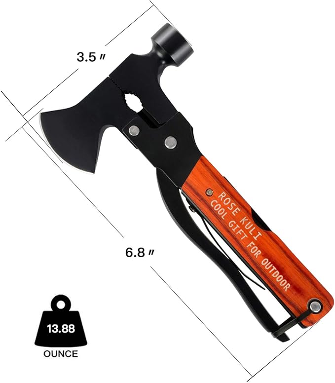 Camping Accessories Multitool,18 in 1 Multitool Hatchet Gift for Men Women Multitool Camping Axe Hammer Saw Screwdrivers Pliers Birthday Gifts for Dad Husband Boyfriend