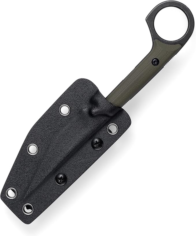 KS527 Fixed Blade Knife, D2 Blade G10 Handle for Men Women, with Kydex Sheath, Utility Knife for EDC Survival Hiking Camping Outdoor Everyday (Green)