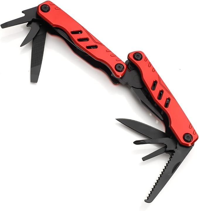 All In One Tool 13-in-1 Multitool Needle Nose Plier, Stripper, Wire Cutter,Bottle Opener,Can Lifter,Trumpet Screwdriver,Cross Screwdriver,Saw Blade For Outdoor, Survival, Camping, Hunting and Hiking