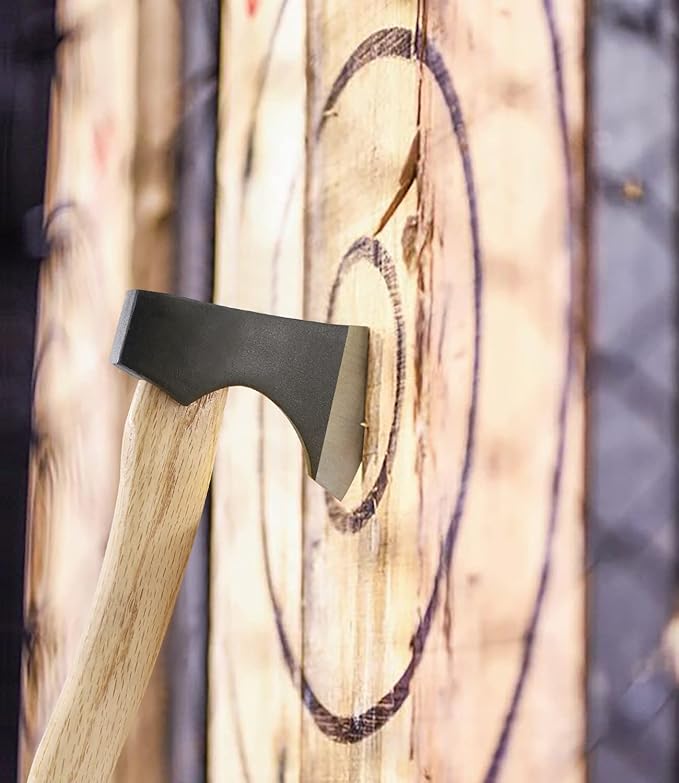 Throwing Axes - 14" Throwing Hatchet Great for Axe Throwing Competitions, High Carbon Steel Forged & Wooden Handle (1 Pack)