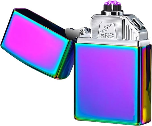 Plasma Lighter Electronic Lighter Rechargeable USB Electric Lighter Dual Arc Lighter Candle Lighter Cool Unique Lighter Windproof Flameless Lighter with Gift Box for Men, Women's (Color)