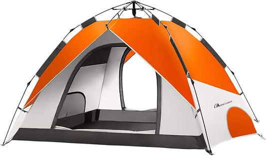 MOON LENCE Pop Up Tent Family Camping Tent for 4 Person, Portable Instant/Automatic Tent Waterproof Windproof for Camping Hiking Mountaineering