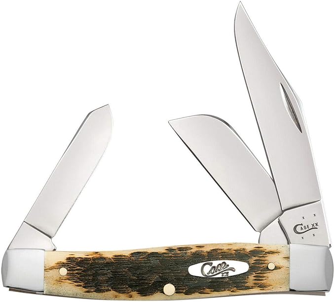 Case WR XX Pocket Knife Amber Jigged Bone Large Stockman Cv Item #204 - (6375 Cv) - Length Closed: 4 1/4 Inches