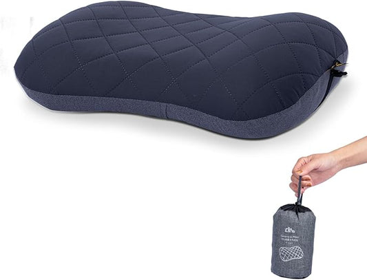 iClimb Ultralight Compact Camping Pillow with Removable Cover Inflatable Travel Air Pillow (Grey)