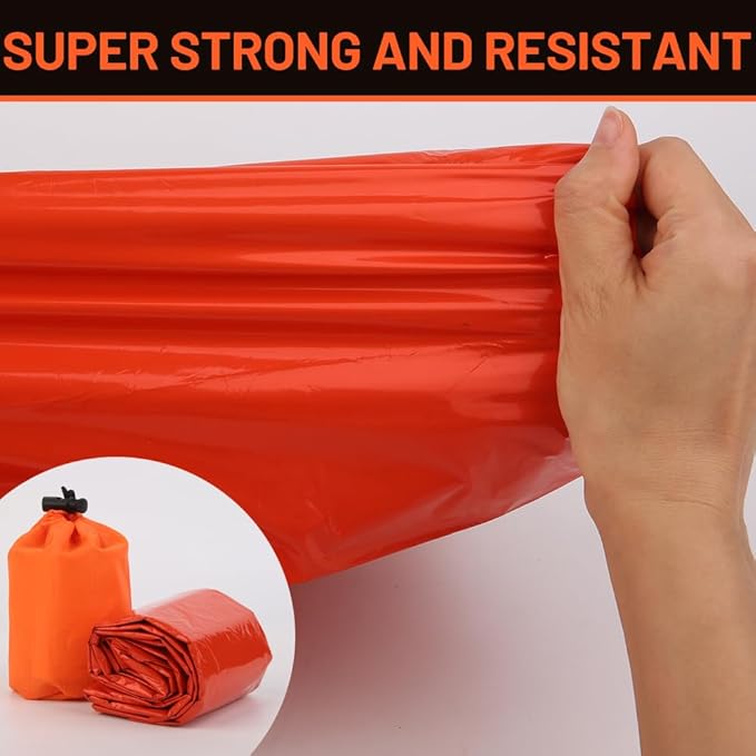 Survival Bag - 3 Pack Bivy Sack Waterproof, Emergency Sleeping Bags Blanket Stuff Shelter Xtreme Cold, Survival Gear and Supplies for Disaster Preparedness, Thermal, Portable, Camping