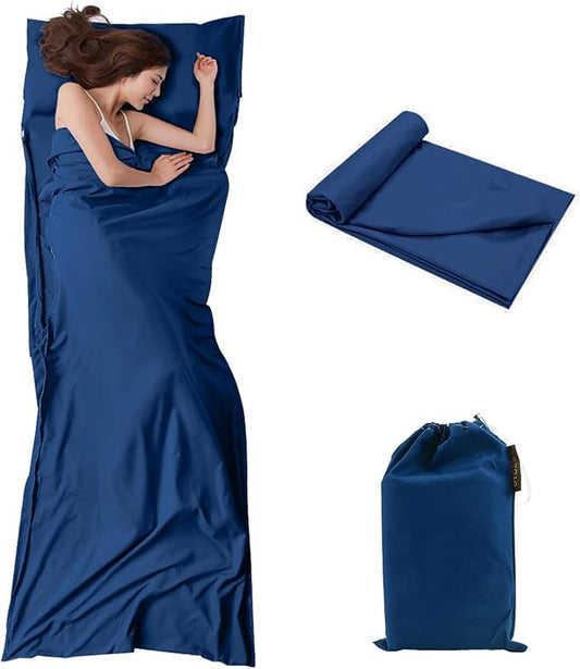 Travel and Camping Sheet Sleeping Bag Liner - Lightweight Compact and Portable Adult Sleeping Bag - Ideal for Traveling,Hostels and Camping