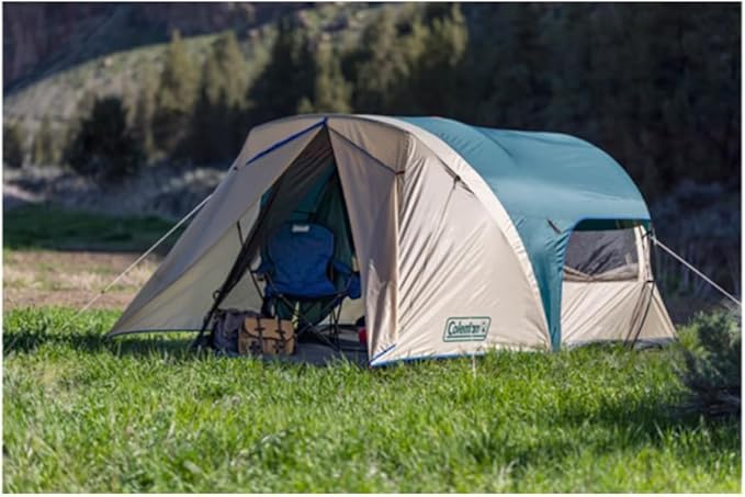 Coleman Cabin Camping Tent with Screened Porch, 4/6 Person Weatherproof Tent with Enclosed Screened Porch Option, Includes Rainfly, Carry Bag, Extra Storage, and 10 Minute Setup