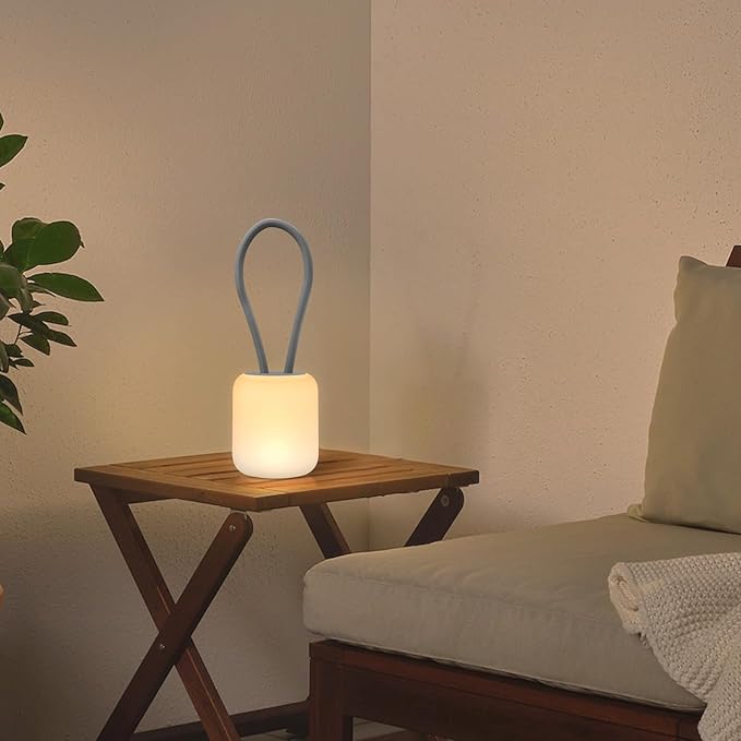 Himmel Camping Lamp,Portable Outdoor Lamp for Hanging,Standing and Mounting,Warm or White Lighting Camping Lamp,Rechargeable Hang Lampe Outdoor,Table lamp for Living Room and Bedroom (Gray)