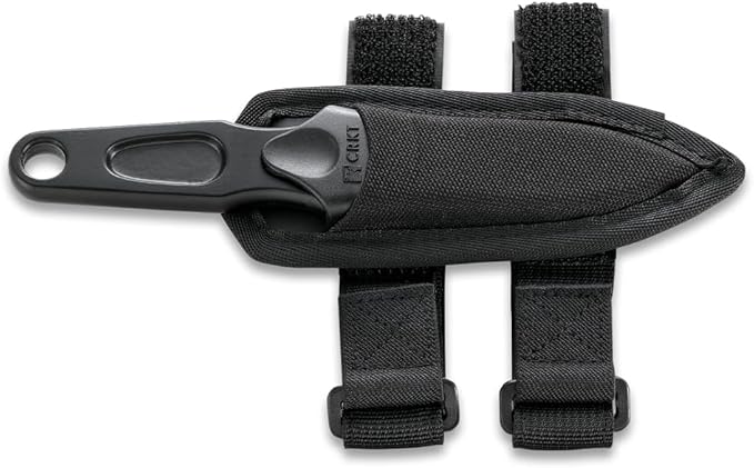 CRKT Sting Fixed Blade Knife with Sheath: Everyday Carry Boot Knife, Double Edged Powder Coated Stainless Steel, Contoured Handle, Nylon Sheath with Strapping for Carry Options 2020