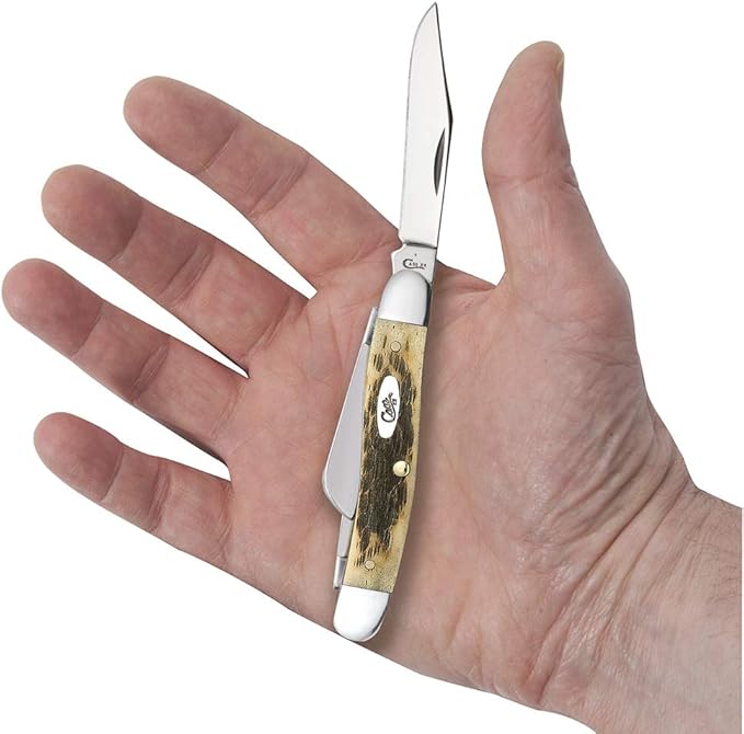 Case XX WR Pocket Knife Amber Bone Medium Stockman Cv Item #039 - (6318 Cv) - Length Closed: 3 5/8 Inches