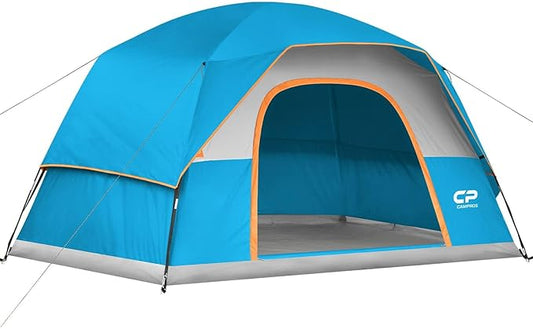 CAMPROS CP Tents for Camping 6 Person Waterproof Windproof Double Layer Family Camping Tent, Easy Setup Dome Tent with Large Mesh Windows & Wider Door for Outdoor Camping & Hiking