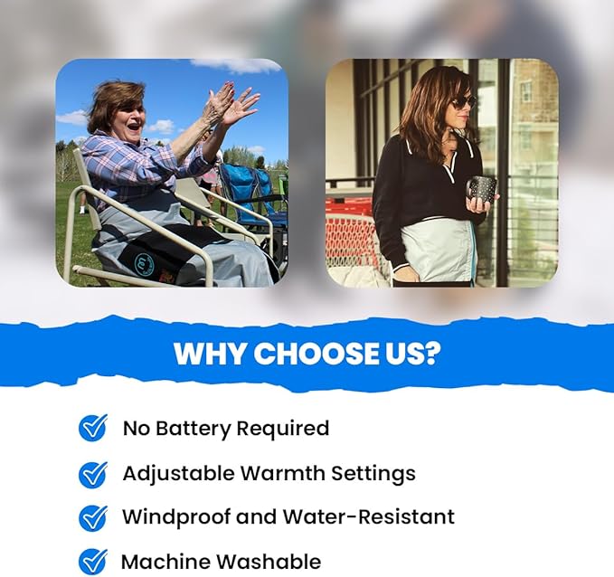 Mozy Wearable & Weatherproof Outdoor Blanket – Lower-Body Thermal Wrap for Superior Warmth