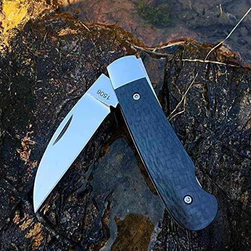 Watchman Brother1506 Blade Knife Carbone Fiber Bone Grips Lock Back Pocket Knife … (carbon fiber)