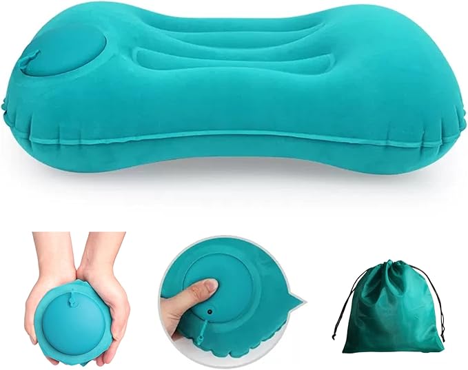 Compression Inflatable Camping Pillow, 2 Pack Camping Inflatable Pillow, Camping Pillow for Sleeping (Green)