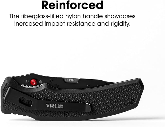 True Replaceable Blade Folding Pocket Knife, Sharp Pocket Knife with Secure Blade Release System, 3 Stainless Steel Blades: Two Fine Edge Blades and One Saw Edge Blade