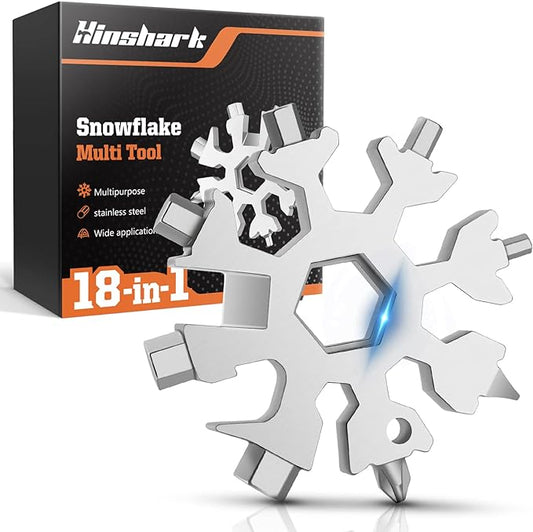 Gifts for Men, Stocking Stuffers for Men, 18-in-1 Snowflake Multitool, Mens Gifts for Christmas, Tools Cool Gadgets for Men, Dad, Him, Husband, Boyfriend, Unique Gifts for Men Who Have Everything
