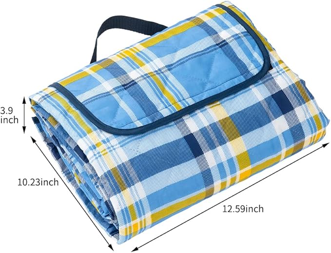 Picnic Blanket, Outside Baby Blanket, 3-Layer Picnic Mat for Camping, 59"x79" Extra Large Waterproof Sand Proof Camping Blanket, Lightweight Folding Portable Travel Blanket Wipable