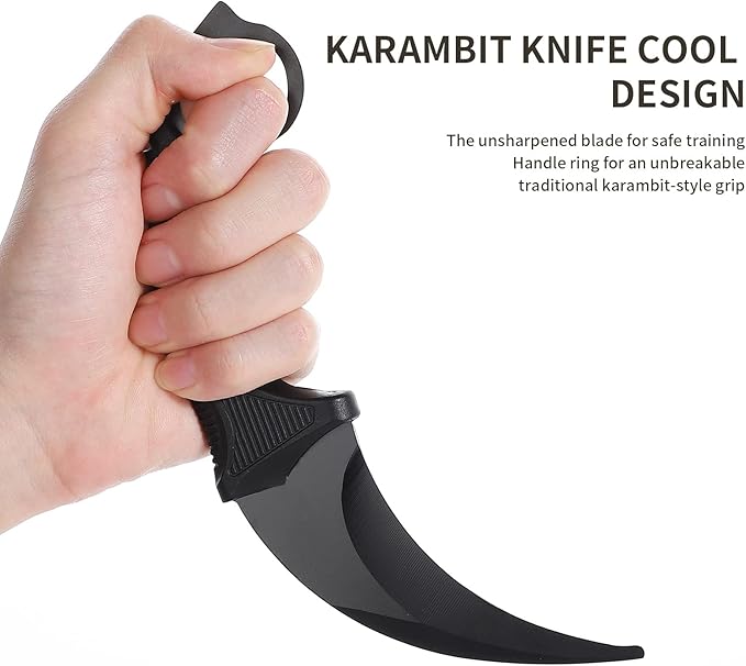 TOPOINT Karambit Trainer Knife No Cutting Edge Karambit Practice Training Knife Without Cutting Edge Trainer Tool with Sheath for Beginner 100% Safe Trainer Tool