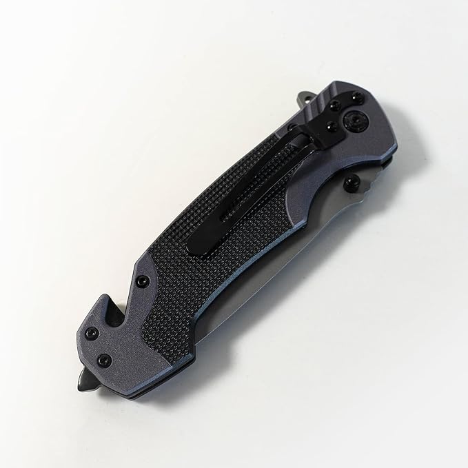 functional folding knife plasticsHandle for Outdoor, Tactical, Survival ＆ EDC Size: Blade: 3.7inch total length 9inch.