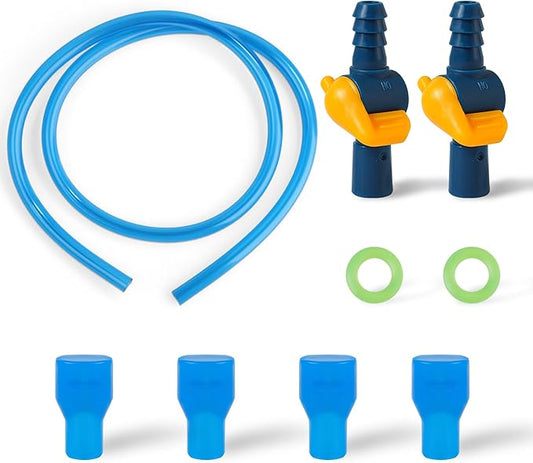 4pcs Bite Valve Replacement for Camelbak, Silicone Mouthpiece Nozzle Replacement with 2 Pass-Through Connectors, 2 O-Rings, Water Hose for Camelbak Hydration Bladder Cycling Camping Supplies