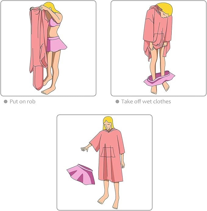 Catalonia Surf Poncho Changing Towel Robe for Adults Men Women, Water Absorbent Wetsuit Change Poncho for Surfing Swimming