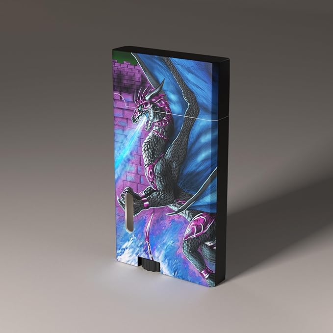 Red and Blue Dragon Spits Fire Cool,Butane Jet Torch Lighter,Refillable Windproof Flame Torch Lighters,Adjustable,Long,BBQ Candles Camping (No Gas)