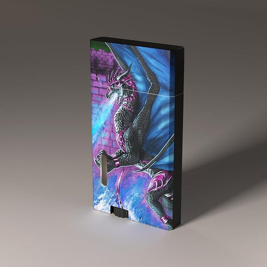 Red and Blue Dragon Spits Fire Cool,Butane Jet Torch Lighter,Refillable Windproof Flame Torch Lighters,Adjustable,Long,BBQ Candles Camping (No Gas)