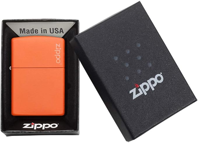 Zippo Classic Orange Matte with Logo Pocket Lighter