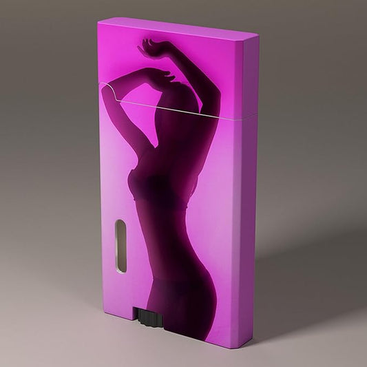 Pink Girl Cool Butane Torch Lighters,Refillable Adjustable Jet Flame Lighter,Windproof,Gift for Men Candles Camping BBQ (No Butane Fuel) (d2)
