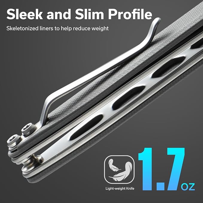 SENCUT Small Pocket Knife for Men, Front Flipper knife for EDC, Jubil Folding Knives with 2.95 inches D2 blade, G10 Handle with Liner Lock, Slim Gentleman’s knives for Gift (Gray)