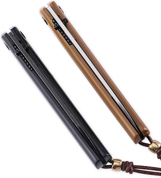 Petrified fish PF719 Folding Knife,3.34" 12C27N Steel Blade, G10 Handle Thumb Stud Liner lock Pocket knife (Satin Blade with G10 Handle)