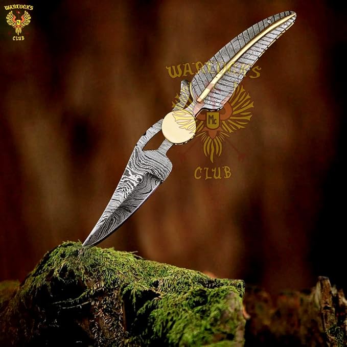 Handmade Damascus Pocket Knife with Sheath