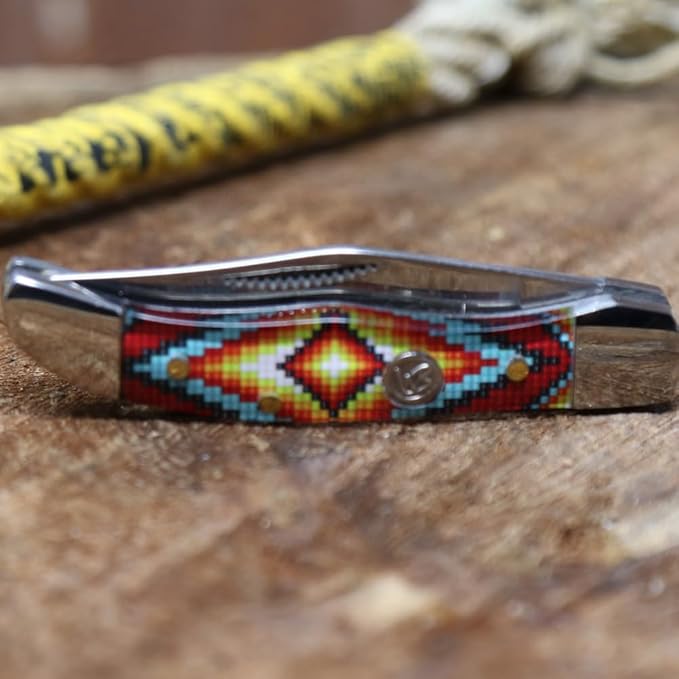 WHISKEY BENT HAT CO. Mini Hunter Folding Pocket Knife 2.75" Closed Length 440C Stainless Steel Blade (The Warrior)