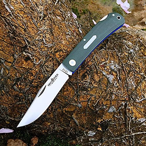 Watchman Brother1512 Blade Knife Mircarta Grips Lock Back Pocket Knife … (Green Micarta)